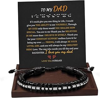 Valentines Day Gifts for Him Boyfriend Morse Code Bracelets for Men Husband Mens Bracelets Graduation Gifts for Him Fathers Day Adjustable Leather Bracelet Motivational Birthday Annivesary Jewelry