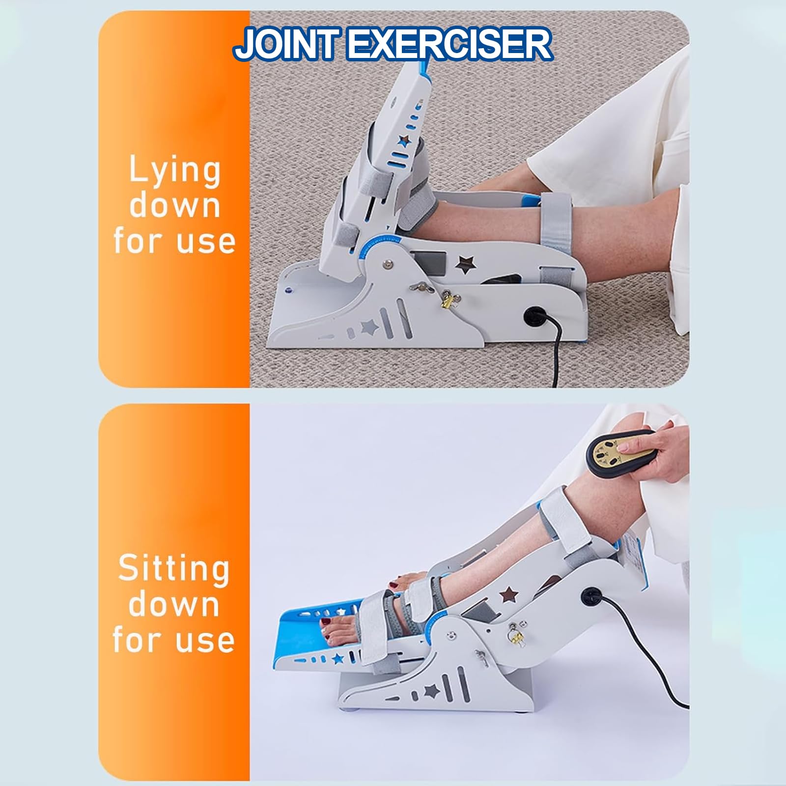 Allenatore Elettrico per la Riabilitazione della Caviglia con Telecomando, 9 velocità Regolabili e Supporto per Esercizi a Tutto Angolo, Posizione di Seduta Regolabile e Risparmio di Tempo