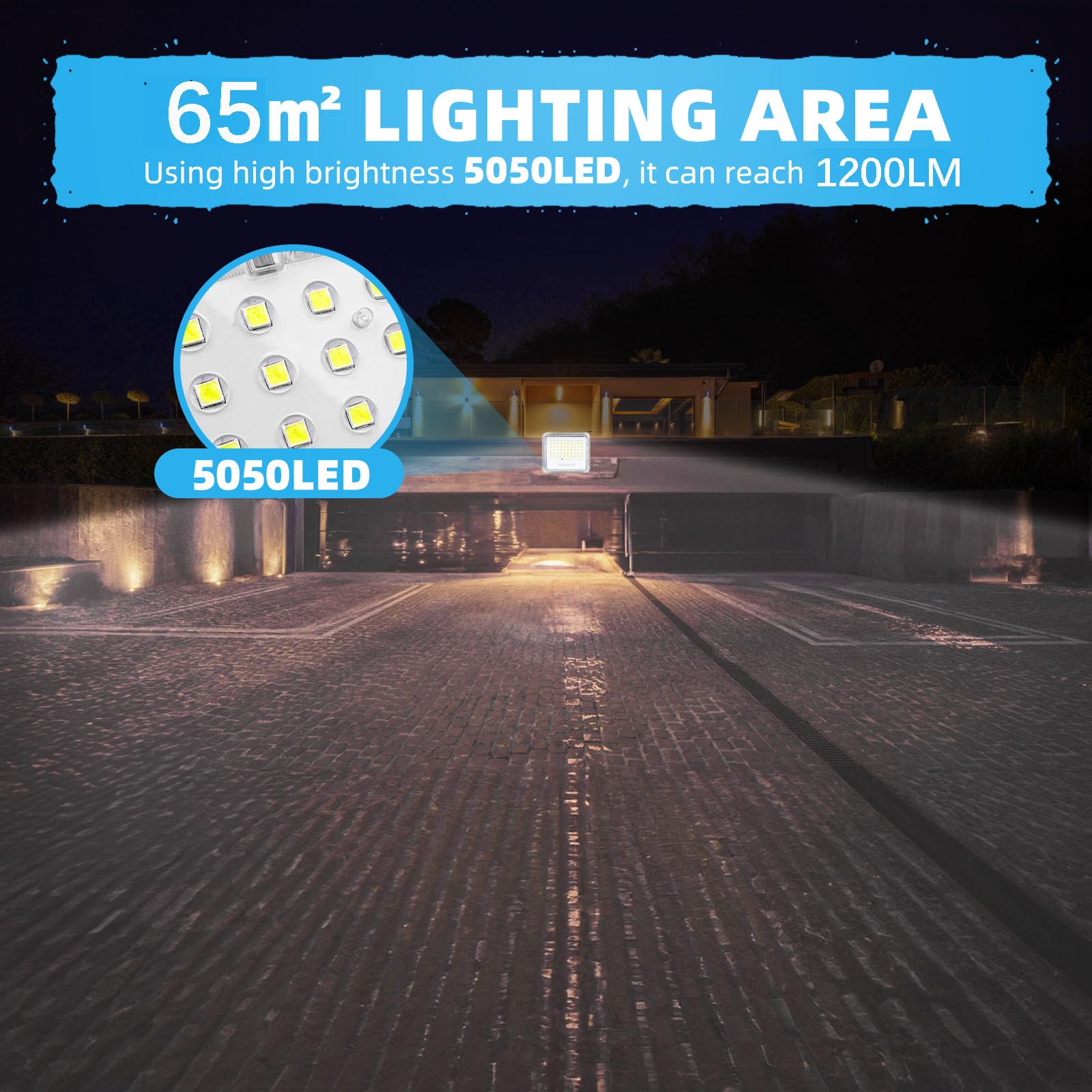 FREMON Faro LED Solare Da Esterno – 1200 Lumen, Telecomando, Timer E Pannello Da 10000mAh