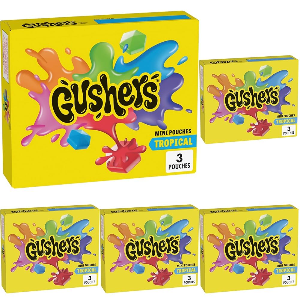 GushersTropical Fruit Flavored Snacks 3 Ct (Pack of 5)