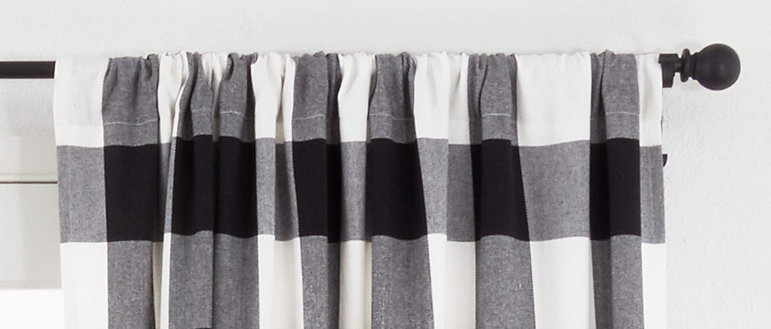SARO LIFESTYLE Buffalo Plaid Cotton Curtain Panel