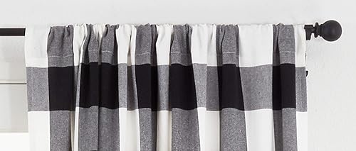 Miniatura 3 de SARO LIFESTYLE Panel de cortina de algodón a cuadros