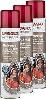 Imprägnol Spray 400ml, 3er Pack: Wetterschutz für Leder, Textilien, Hightechgewebe, atmungsaktiver Schutz vor Nässe und Sc...