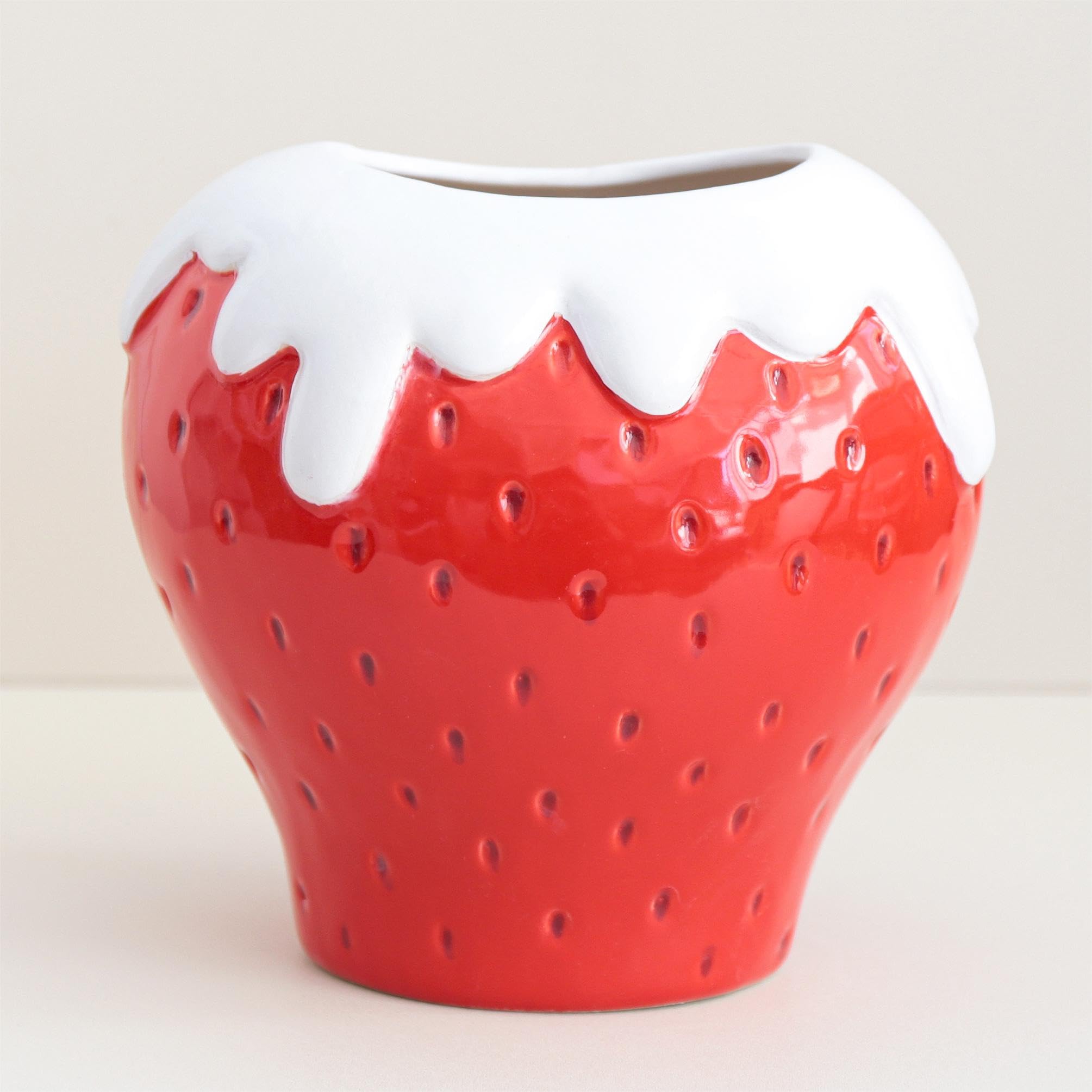 Amazon.com: LB Cute Strawberry Vase for Flowers, 6.3 inch Unique