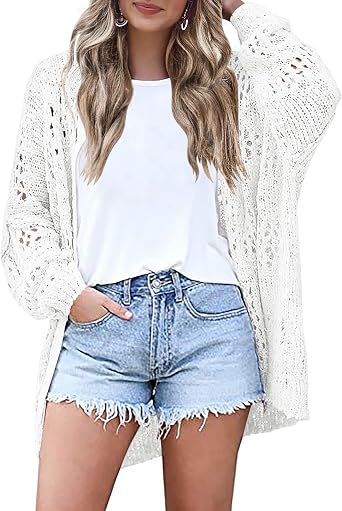 HOTOUCH Womens Lightweight Crochet Cardigan Sweaters Summer Boho Kimonos