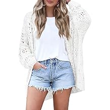 HOTOUCH Womens Lightweight Crochet Cardigan Sweaters Summer Boho Kimonos | Long Sleeve Oversized Knit Tops Duster,2026 Trendy Open Front Outfits,Spring Fashion Cute Clothes,Beach Vacation Cover Up