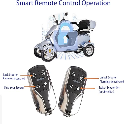Miniatura 9 de Patinetes de movilidad para adultos y personas mayores, dispositivo de silla de ruedas eléctrica de 3 velocidades de 4 ruedas de alta resistencia,