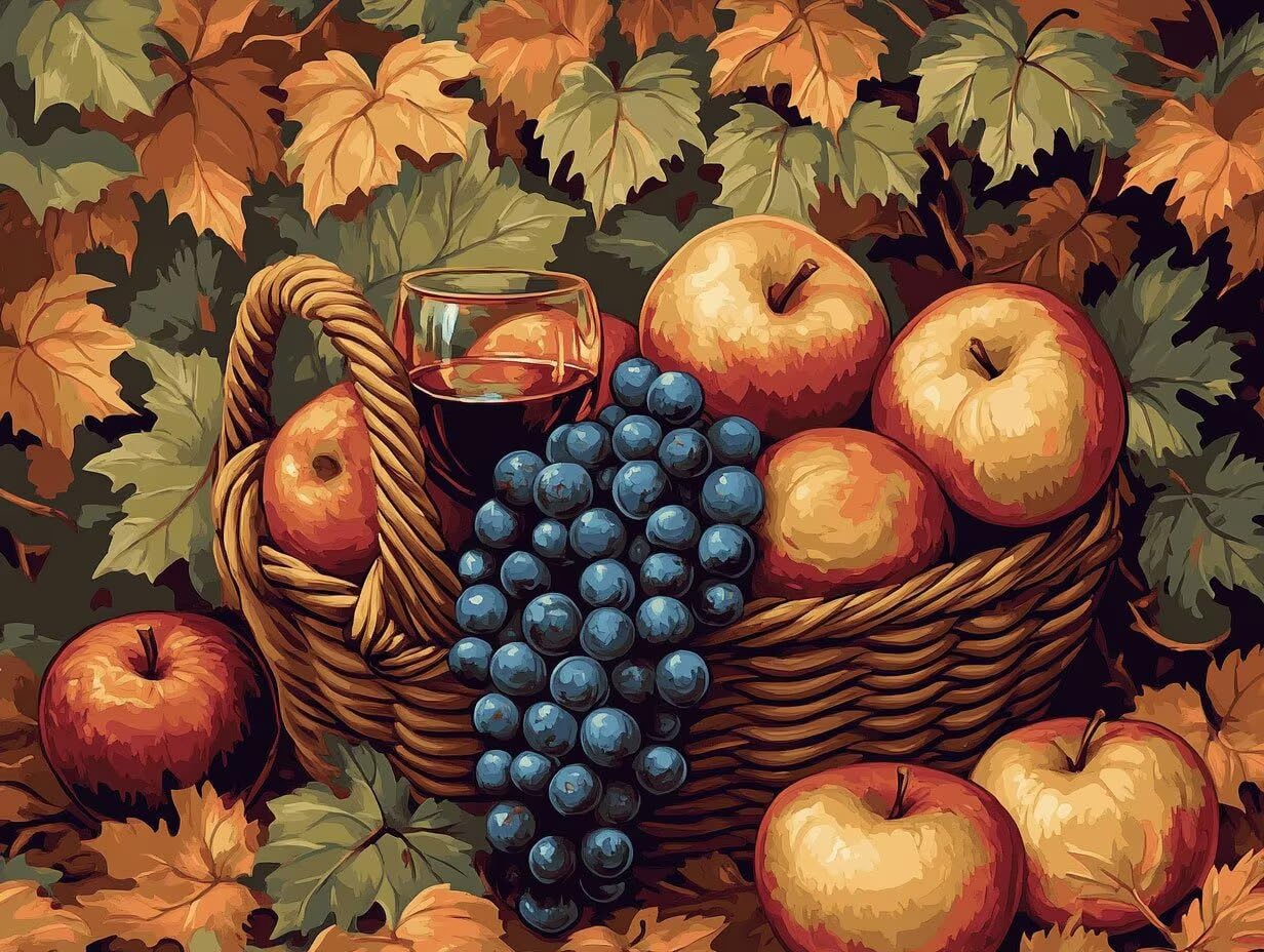 Peinture Numero Adulte Automne Coloriage par Numero Adulte Cocktail DIY Paint by Numbers, avec Pinceaux Peinture Loisir Creatif Enfant Numéro D'art Cadeau Femme, Pour Decoration Maison 60x80cm H - 875