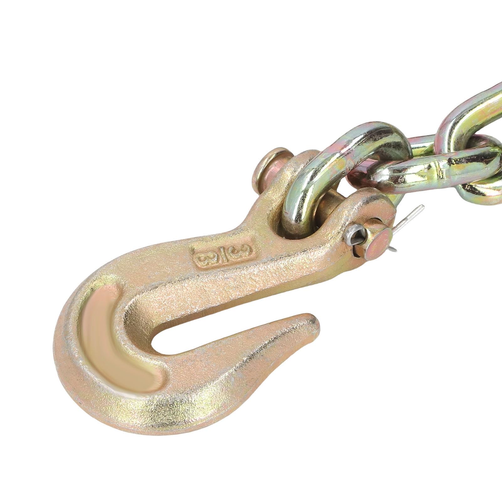 EMUKOEP Cadena de Remolque de Doble Gancho Secure G70, Especificación de Cadena de 3/8 de Pulgada para Sitios de Construcción, Puertos, Hecha de Acero Al Manganeso G70
