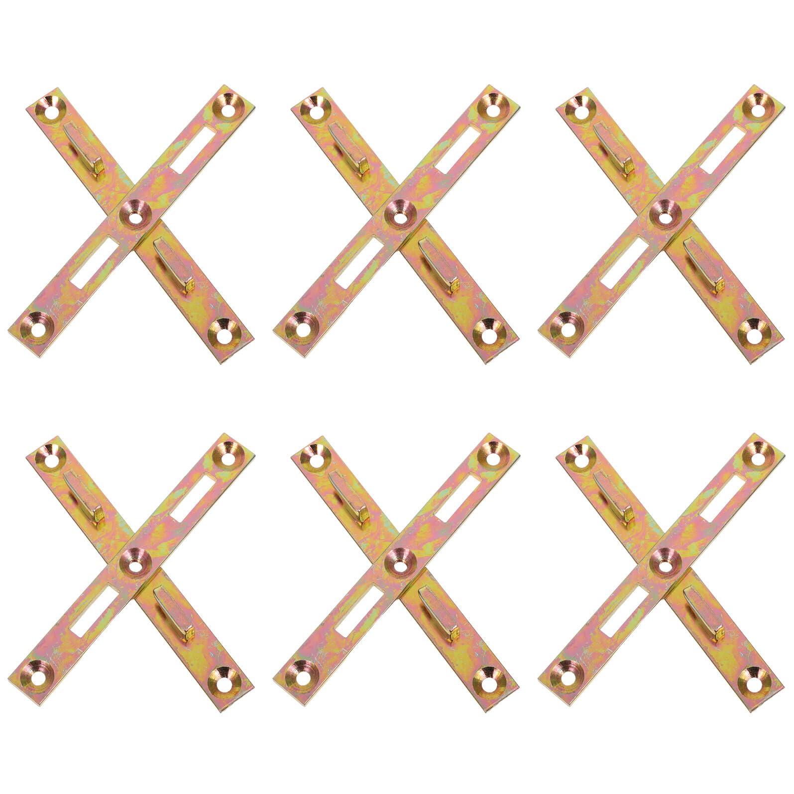 Set 8 Staffe di Collegamento in Metallo per Letto Supporti Silenziosi per Sponde Letto in Legno e Metallo Accessori di Fissaggio Kit Ferramenta e Ospiti