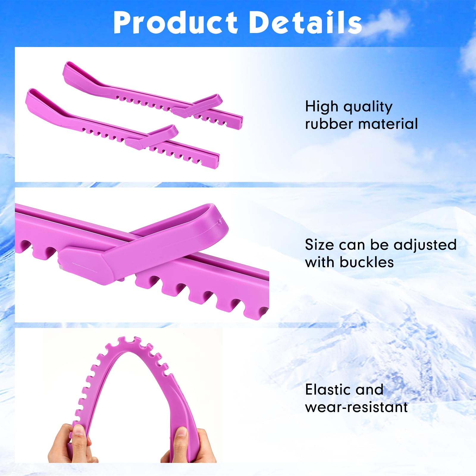 VioraWhite El kit de 4 pares de protectores de patinaje sobre hielo incluye 2 pares de protectores de patinaje sobre hielo y 2 pares de fundas para cuchillas de patinaje, accesorios de patinaje sobre