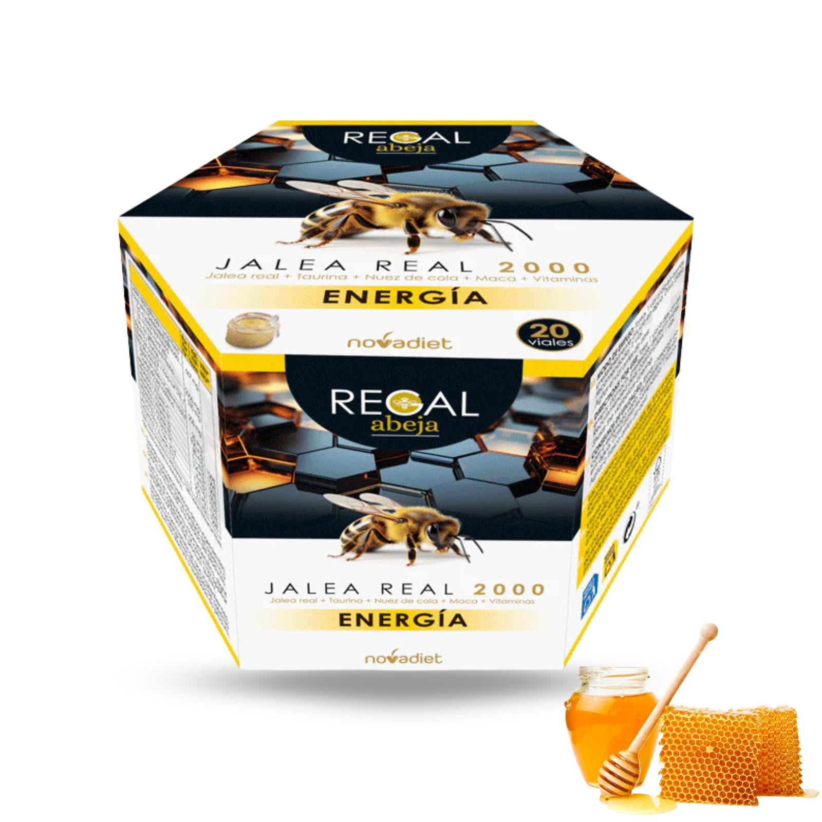 Jalea Real 2000 ENERGIA. 20 Viales. Suplemento Energético Natural con Jalea Real, Maca y Taurina. Jalea Real para adultos Reduce Cansancio, Fatiga Físico y Mental. Refuerza Defensas.