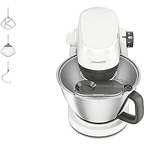Kenwood Multi Tasker – Impastatrice Planetaria con Testa Sollevabile, Ciotola 4,3L, Capacità 1,7 kg Impasto, con accessorio Frullatore, Attacco Accessori e Paraschizzi, Bianca (KHC30.000WH)