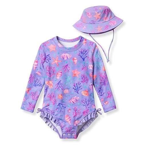 Maiô infantil Com Chapéu Manga Longa Menina Proteção Uv Babadinho