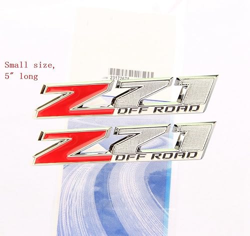 Miniatura 2 de yoaoo 2 x OEM cromado Small Z71 Off Road Emblemas para GMC Chevy Silverado Sierra Suburban Rojo