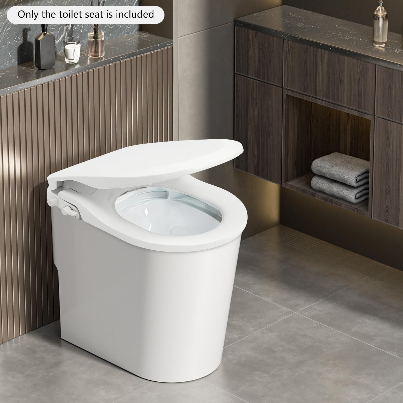 Deska sedesowa prysznicowa z funkcją bidetu, deska sedesowa, wbudowany bidet, nakładka na bidet, antybakteryjna deska sedesowa, do prysznica, prysznic damski