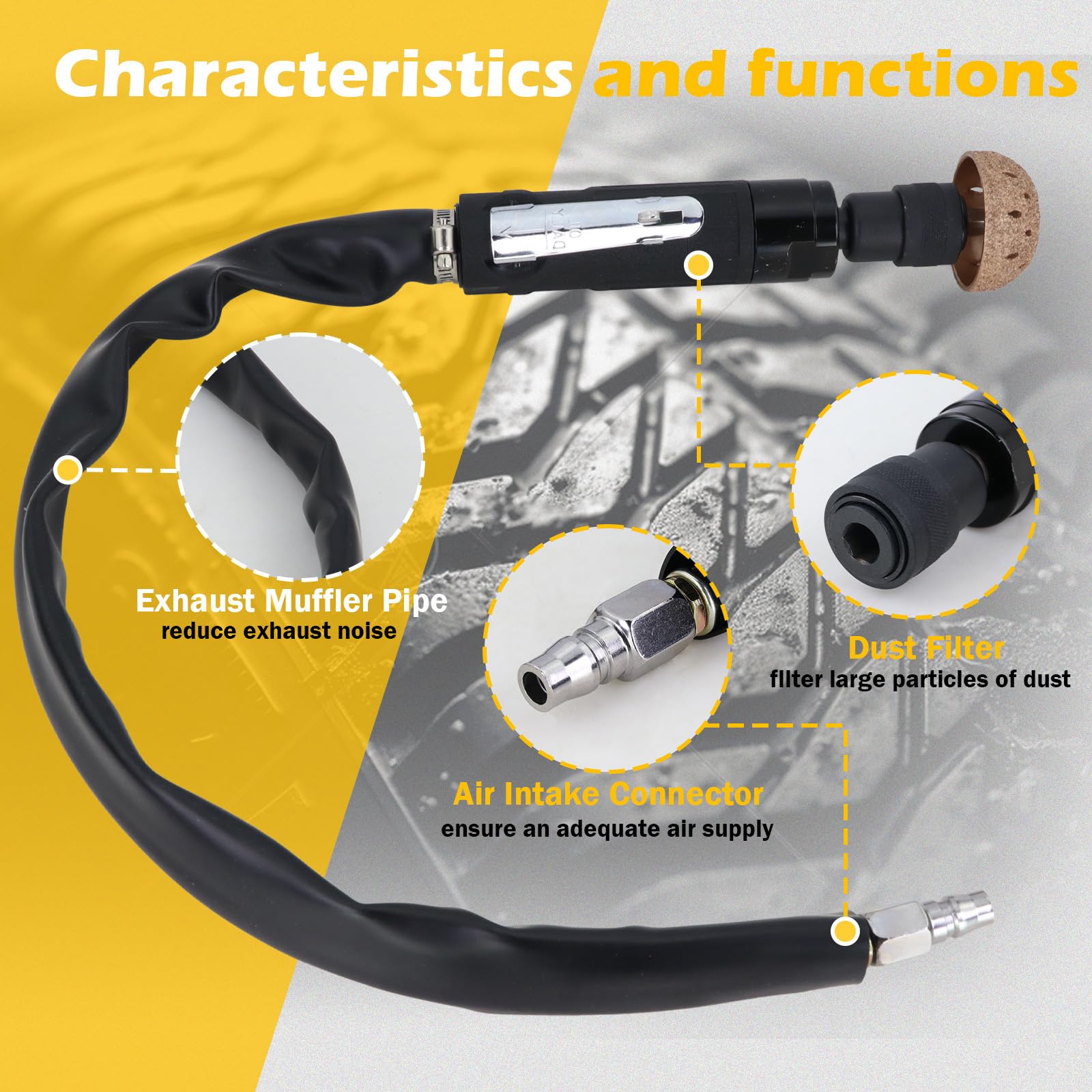 Kits de réparation de pneus pneumatiques, outils de polissage de roue, comprend un tampon de pneu pneumatique à faible vitesse de 2500 tr/min, un grattoir de revêtement intérieur, un rouleau de patch
