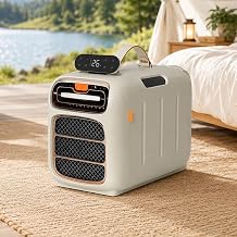 Portable Air Conditioning Unit, 4700 BTU Tent Air Conditioner with Dual-Hose Design, 4 Modes, 3 Fan Speeds, Adjustable Timer and Remote Control for Campervan, Caravan and Office