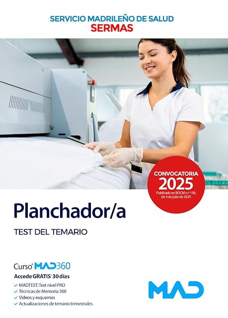 Portada de Planchador/a del Servicio Madrileño de Salud . Test del T Emar