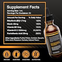 Vista 3 de Gotas sublinguales de vitamina B12. Suplemento dietético líquido de metilcobalamina para una energía constante y aumentada. Las vitaminas B12 son