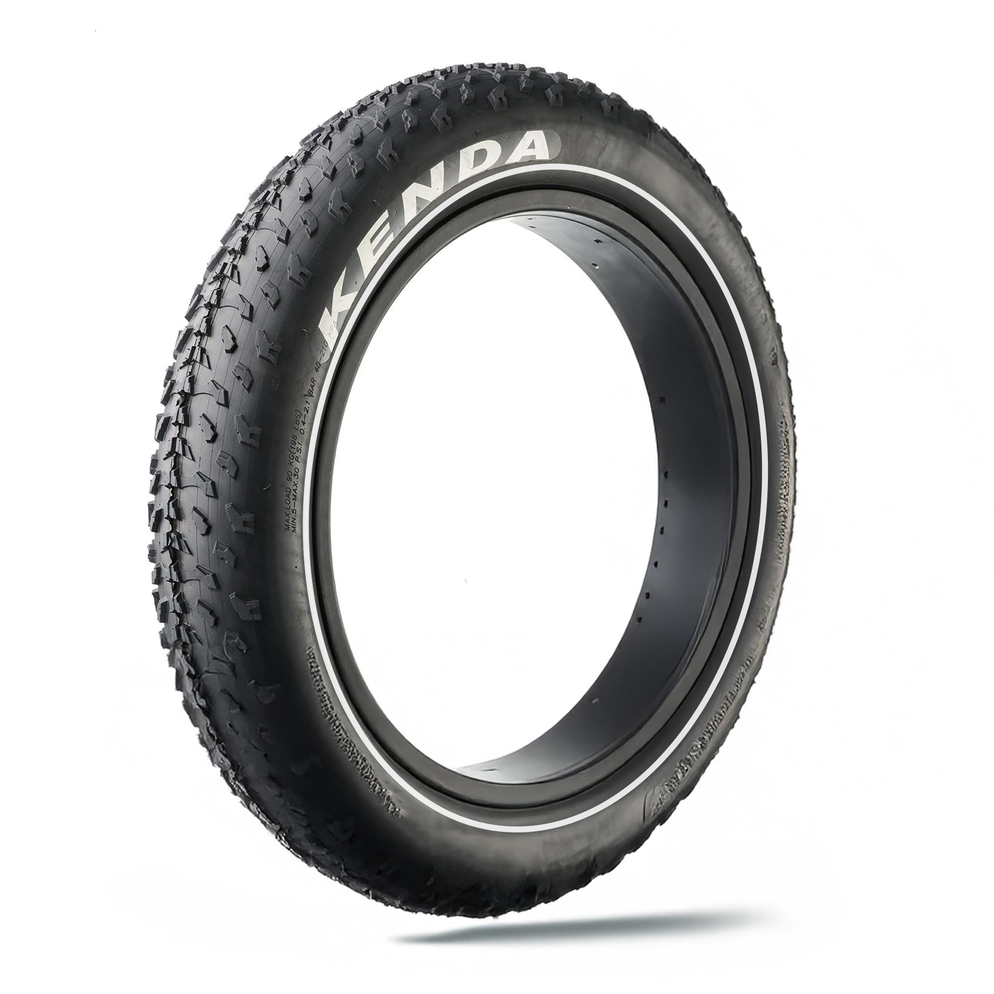 KENDA Tyres 20/26 x 4.0 Fat tyre Mountain Bike/eBike Tyre with Reflector for Universal bike Electric bike Hybrid bike Mountain MTB bike Durable Run-Flat Puncture Resistant