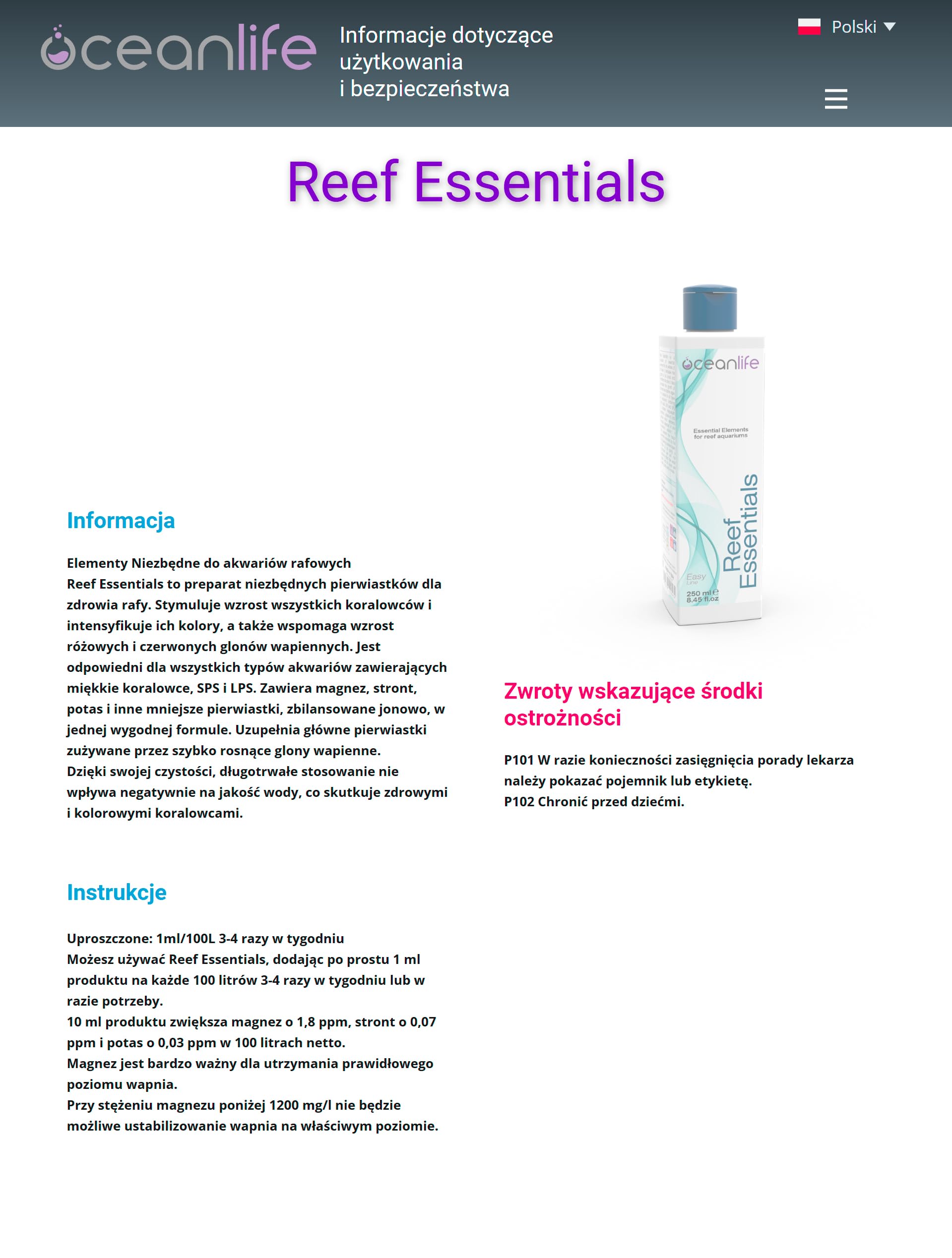 Oceanlife Reef Essentials - 5000 ml - magnesio, stronzio e potassio per acquari marini