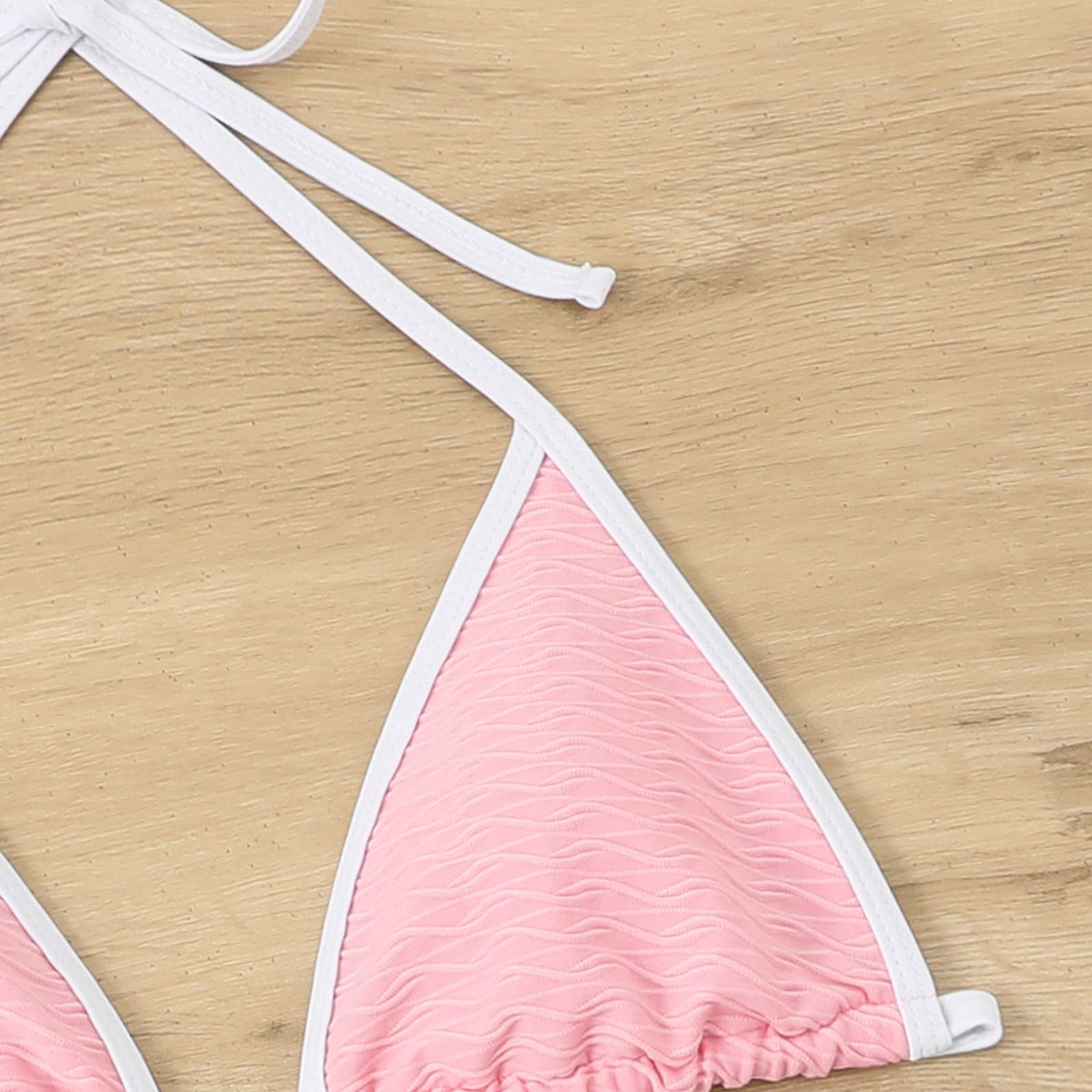 Ensemble Bikini pour Femme, Haut de Bikini Gros Seins, Bikini brésilien Triangle, Maillot de Bain élégant, Maillot de Bain Deux pièces, String Taille Basse, Triangle Dos Cou