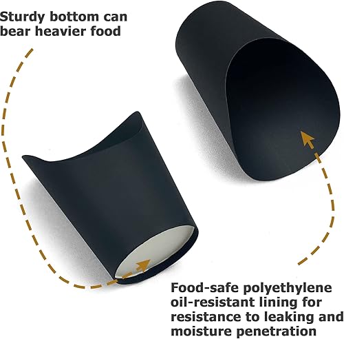 Miniatura 3 de CAMKYDE 50 Piezas Soportes para Papas Fritas, 14oz Vasos de Papel Desechables para Papas Fritas Vasos de Charcutería para Todas las Ocasiones (14oz,