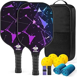 HITTIONA Pickleball Paddles - Fiberglass Pickleball Paddles Set Of 2, USAPA Approved Pickle Ball Rackets 2 Pack With 4 Pickleball Balls 1 Pickleball Net Bag Paddles Ball Set For Beginners 9 - View #9