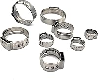 Vista 4 de ISPINNER 25pcs 304 acero inoxidable 0.406-0.504 in abrazaderas de manguera sin paso de una sola oreja