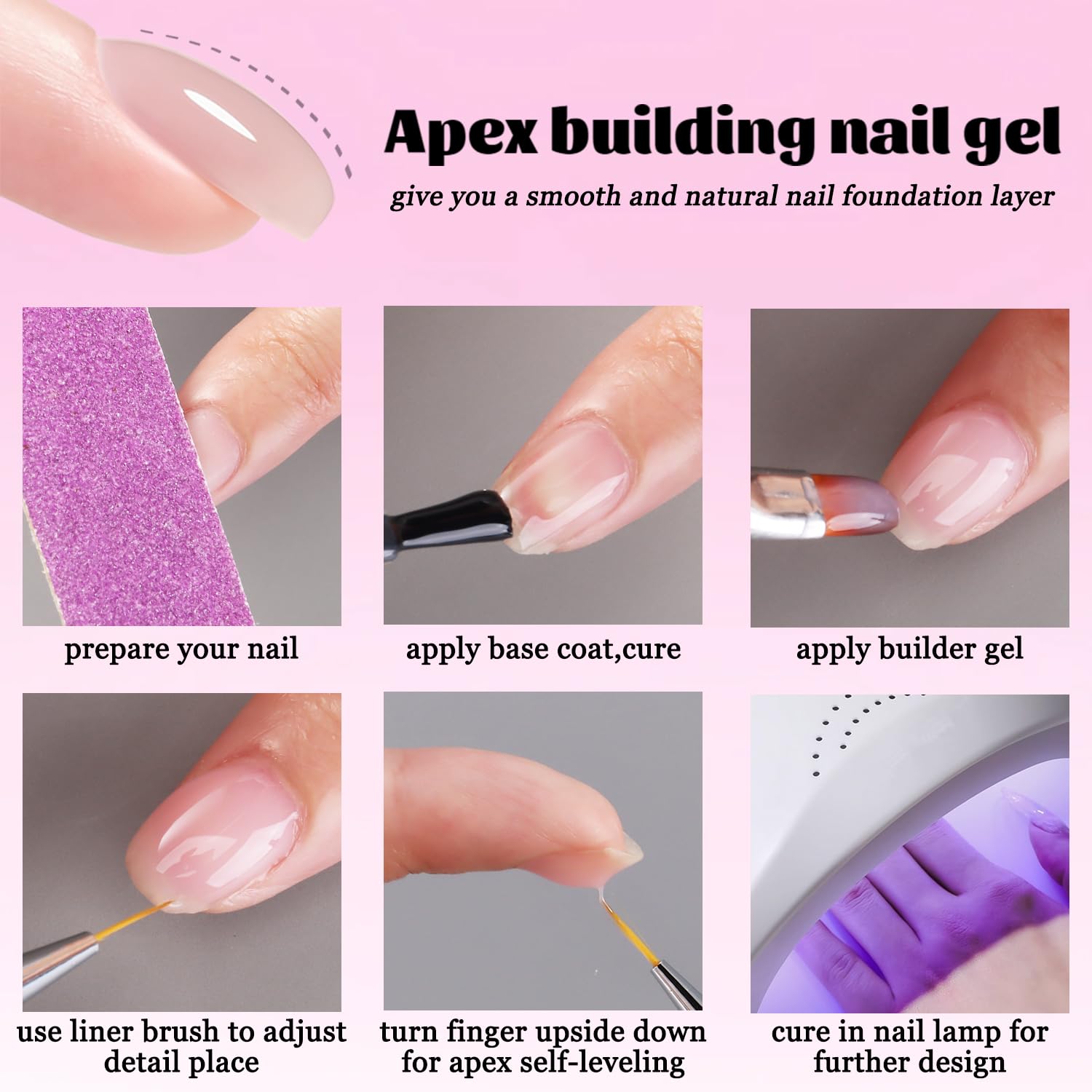 Fcozpjk Builder Gel for Nails, 12 Colors Hard Gels 15ML Thickening Construction Polish Nude Pink Clear Milky White Skin Tone Nail Strengthener Builder Gel Kit with Brush Dual Forms UV Cure Manicure