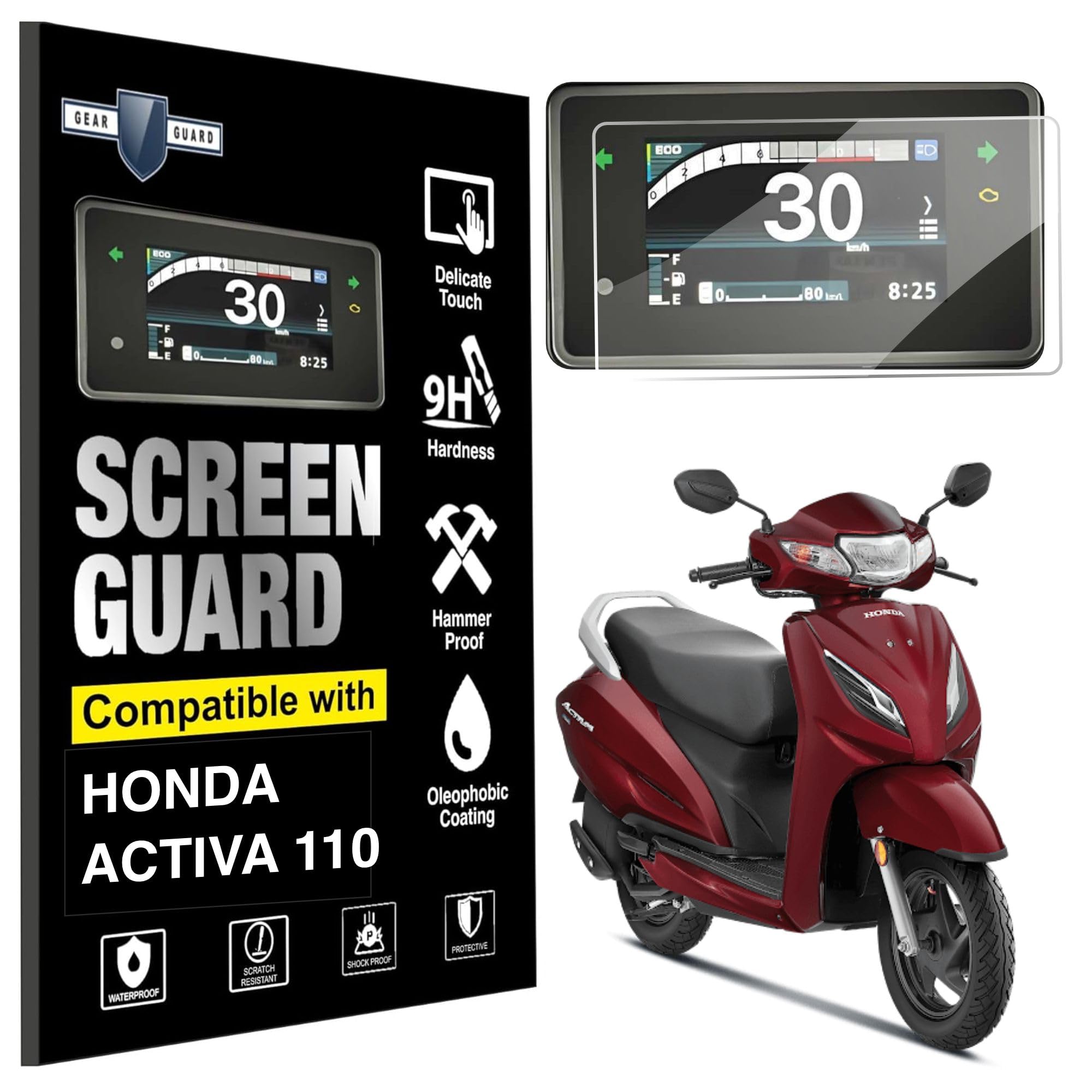 [2Pack] Gear Guard Screen Protector For New Honda Activa 110 (2025-26) Accessory 9H TFT Digital Speed Meter Console Protector | Display Speedometer Cluster [Not Tempered Glass]-image-12
