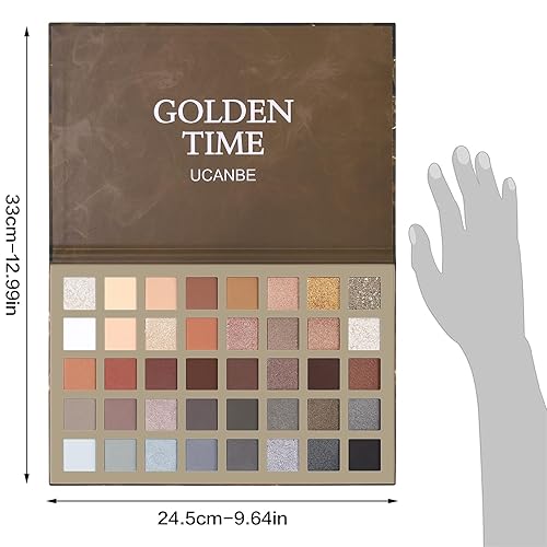 Miniatura 4 de UCANBE Paleta de sombras de ojos nude + 15 brochas de maquillaje, 40 colores mate brillante sombra de ojos con purpurina, kit de regalo de paleta de