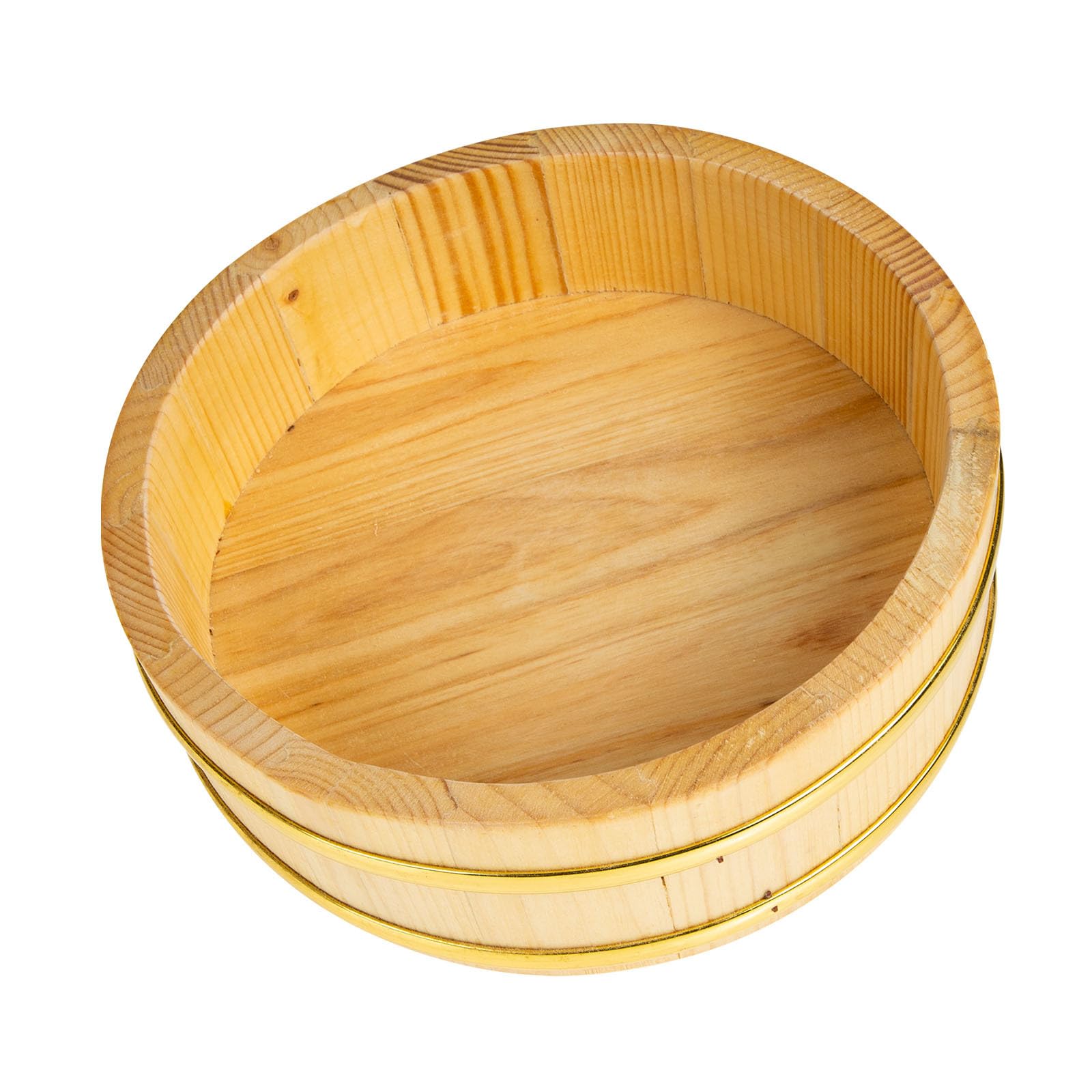 Bol rond Hangiri en bois pour sushis et mélange de riz - Léger et facile à nettoyer - Assiette de service traditionnelle japonaise pour bibimbap et préparation de riz