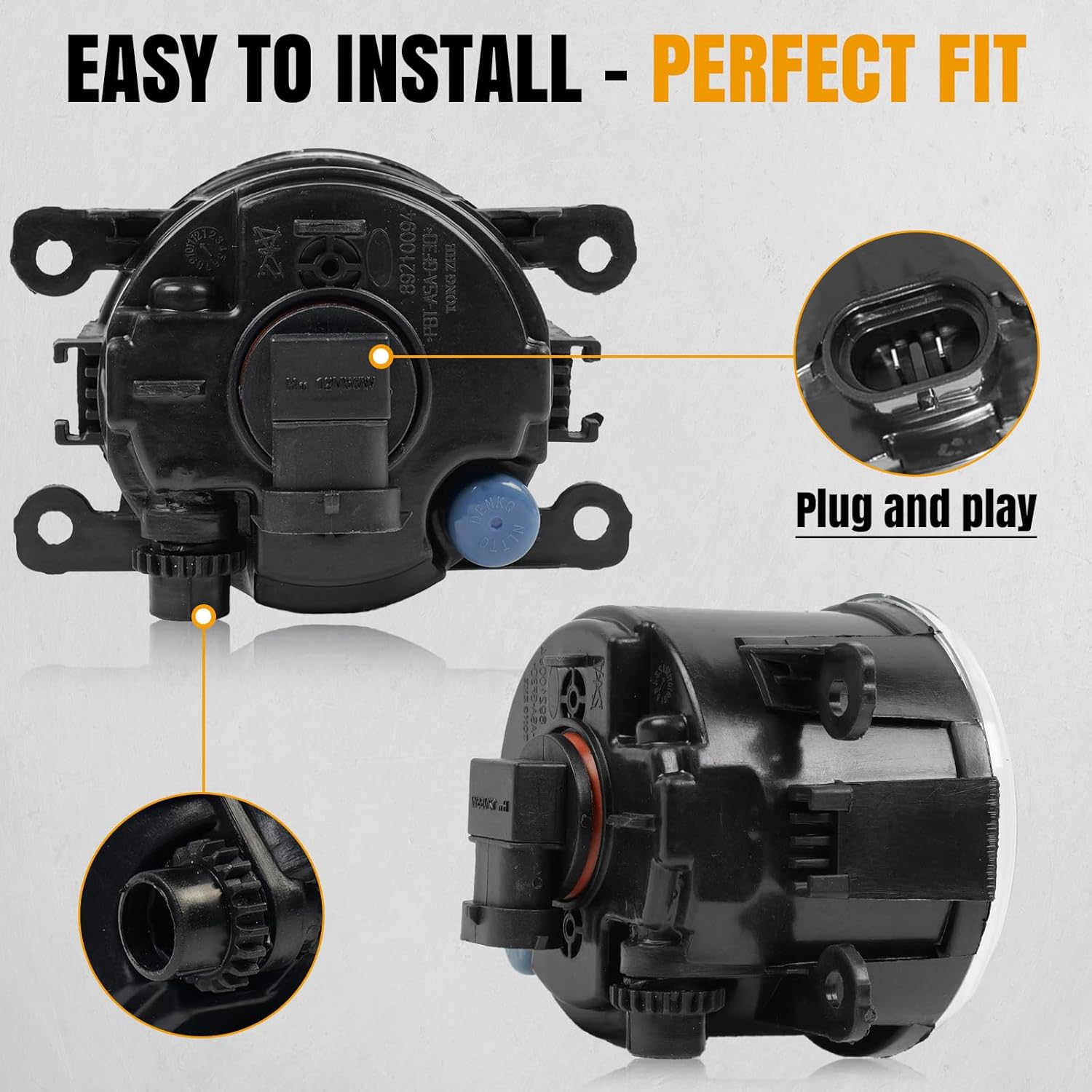 Fog Lights W/Bulbs Compatible with 08-14 Ford Focus,11-15 Explorer,13-16 Fusion,14-19 Fiesta, Halogen Front Bumper Driving Fog Lamps Replacement,Driver and Passenger Side