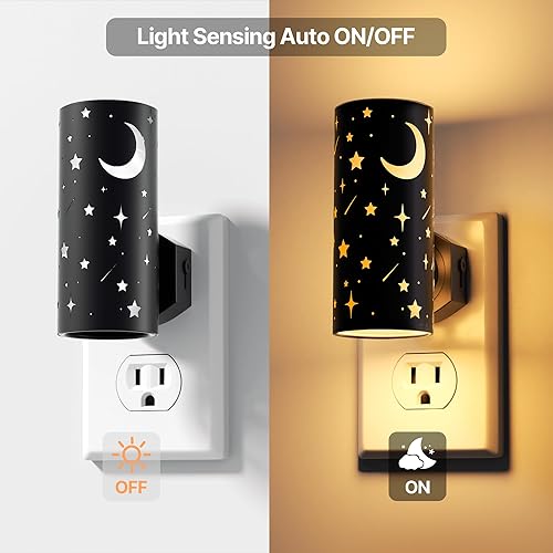 Miniatura 2 de Luces nocturnas LED enchufables a la pared, paquete de 2 luces nocturnas brillantes de 3000 K, sensor de atardecer a amanecer, regulable de 0 a 100