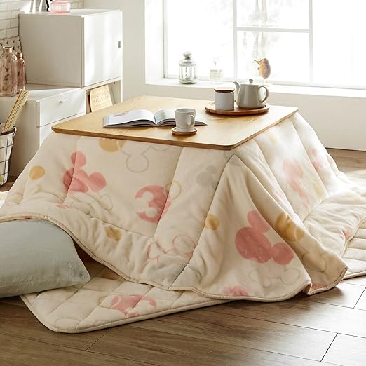 Amazon ベルメゾン ディズニー こたつ布団セット 掛け敷き メルトロ アイボリー 省スペースタイプ正方形 こたつ布団 オンライン通販