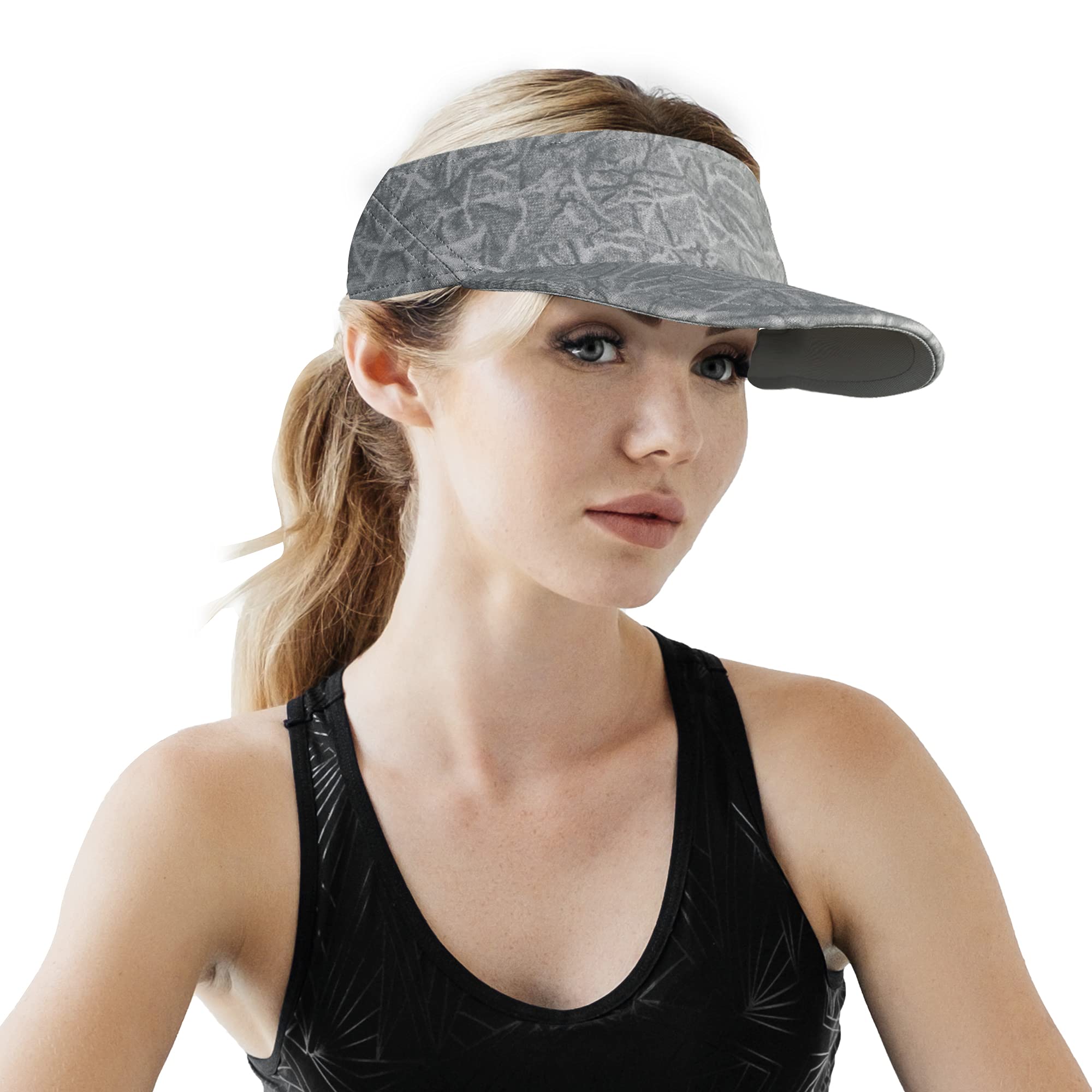 Arcweg Sun Visors Foldable Sports Visor Caps Sun Hat UV Protection Adjustable Visor Hat for Golf Cycling Fishing Tennis Running Jogging and other Sports for Women and Men Gray