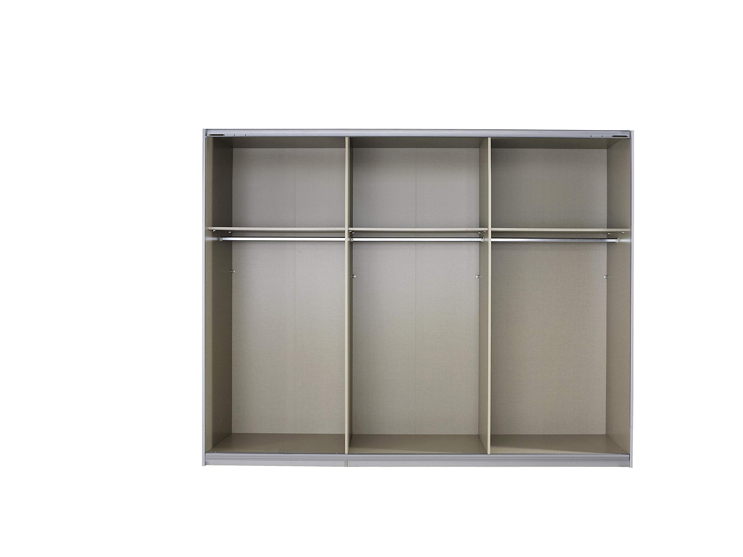 Armadio Alegro Armadio con ante scorrevoli in rovere Sanremo chiaro con specchio, 2 ante, incluso pacchetto di accessori Basic 3 aste appendiabiti, 3 ripiani L x A x P 271 x 210 x 62 cm