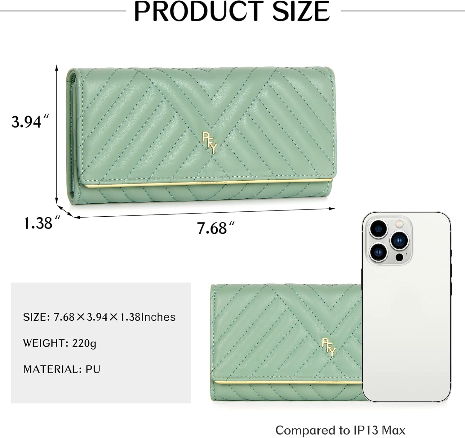 Wallet for Women RFID Blocking Large Capacity Trifold Ladies Wallet Leather Long Clutch Wallet Multi Card Organizer - Image 5