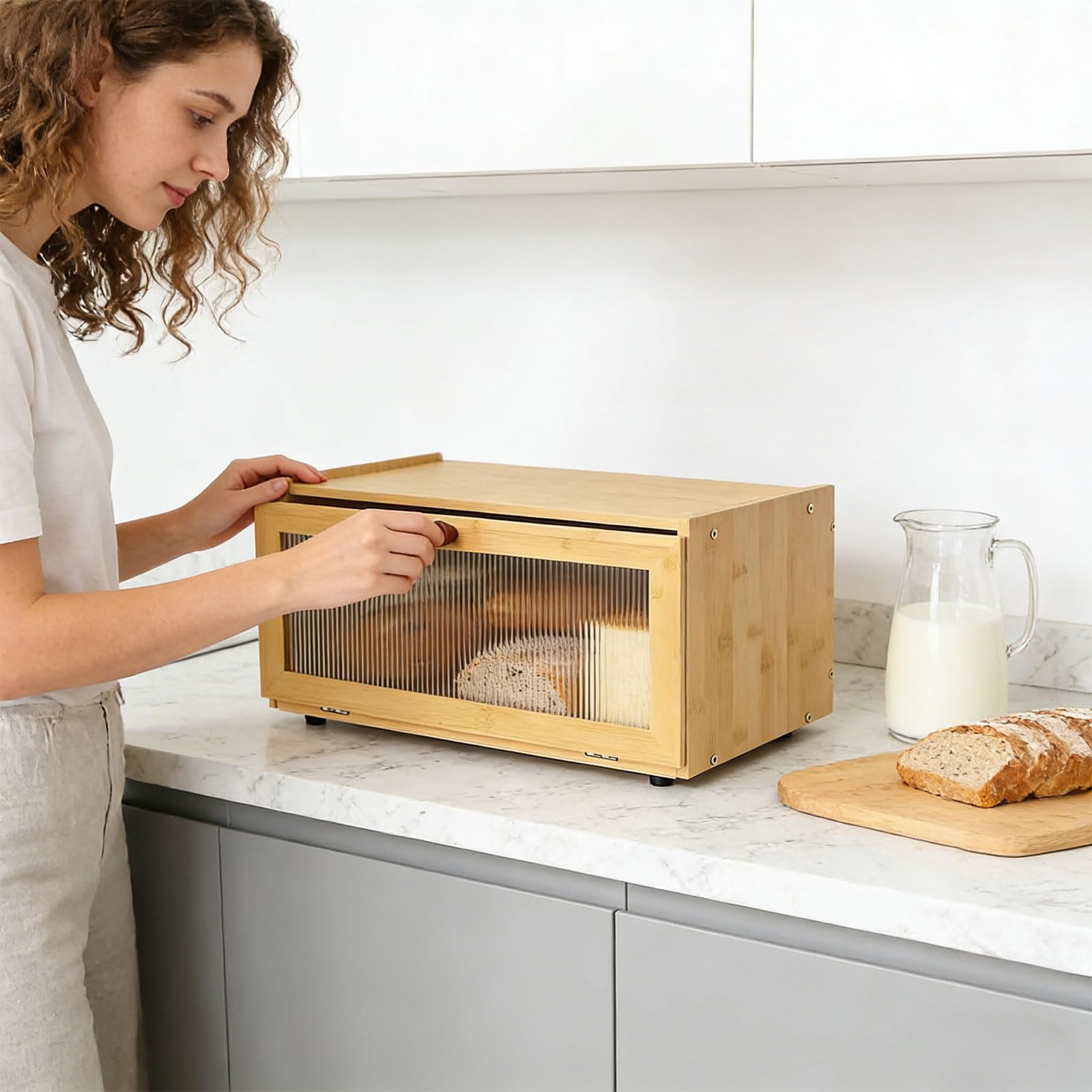 Administrador de Pan Compacto con Orificios de circulación y Estructura para Caja de Almacenamiento de Tienda de conservación de Productos de panadería