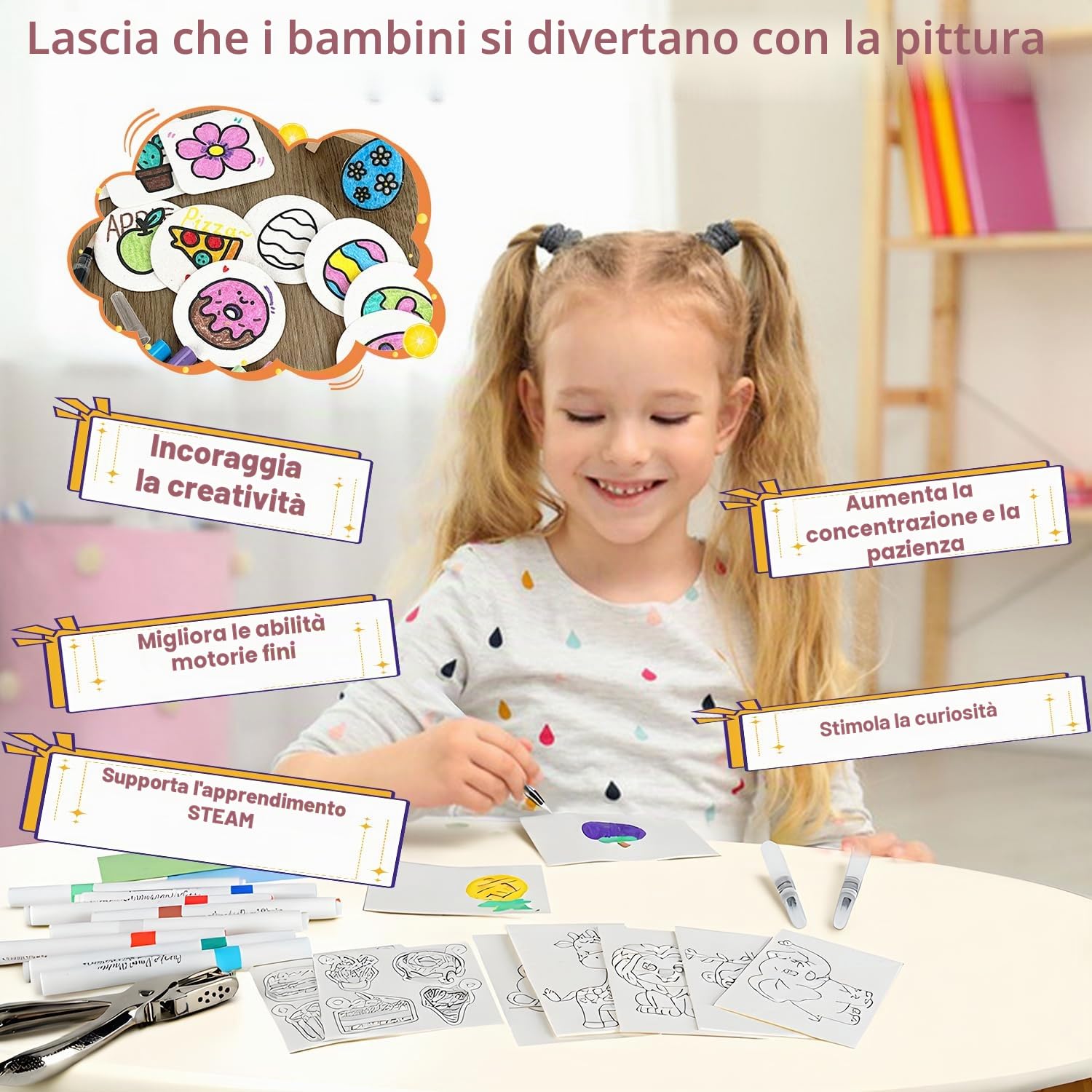 Fantspati Pittura con Texture in Schiuma, Magic Puffy Paint, 3D Carta con Texture in Schiuma Magica con 12 Pezzi Pennarelli Colorati, Kit di Pittura per Bambini, Regalo per Bambini Compleanno Natale