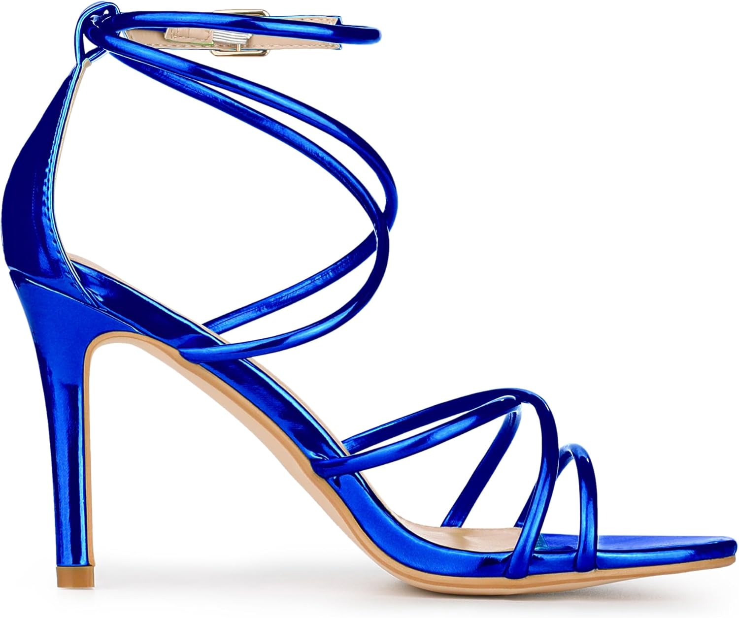 Allegra K Women's Open Toe Strappy Straps Stiletto Heel Royal Blue Sandals 8.5 M US - Image 5