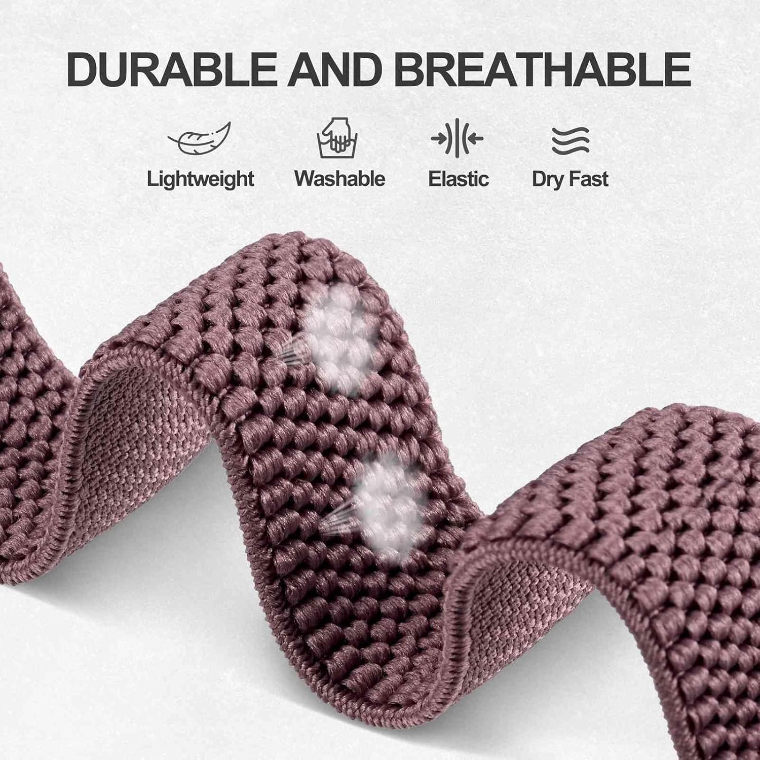 ANNEFIT Stretchy Nylon Watch Band for Men Women, Adjustable Elastic Watch Straps with Quick Release, Replacement Wristband 16mm 17mm 18mm 19mm 20mm 22mm 24mm - Image 2