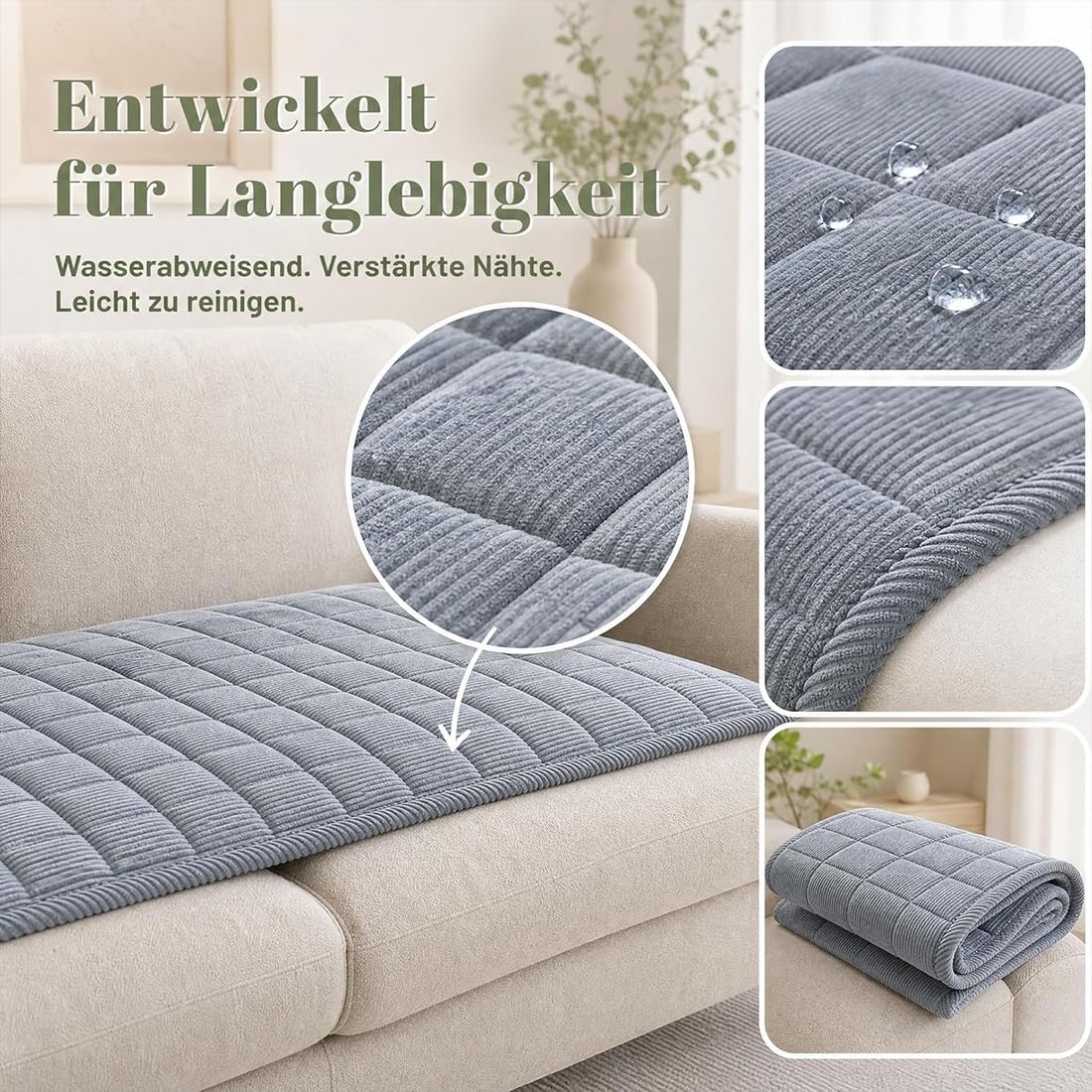Sofa Guard - Soft in Aktion, rutschfest hundedecke, Tierliebling Sofa Guard, Kratzfes Wasserabweisend für Haustiere, Kinder, Hunde und Katzen(Dunkelgrau,70 x 210cm)