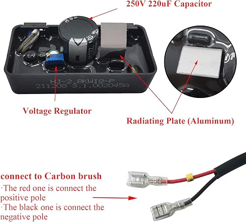 Miniatura 5 de WOTIAN Regulador de Voltaje Automático AVR Compatible con Generadores Honda Predator, Champion, Firman, DuroMax, Partes de 3500, 4000 vatios, 2KW,
