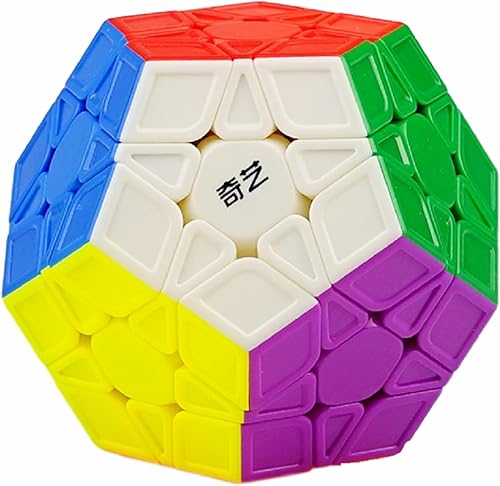 Cubo de velocidad Megaminx, sin calcomanías, 3 x 3 x 3 pulgadas, cubo de velocidad pentagonal, rompecabezas de cubo mágico de dodecaedro