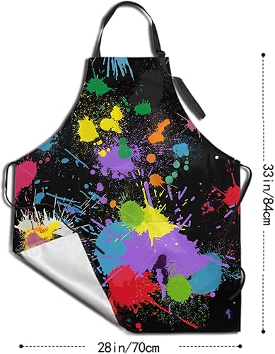 Miniatura 5 de Delantal con bolsillos, delantales para mujeres y hombres, delantal de cocina para cocinar, jardinería, servidor, camarera, pintura