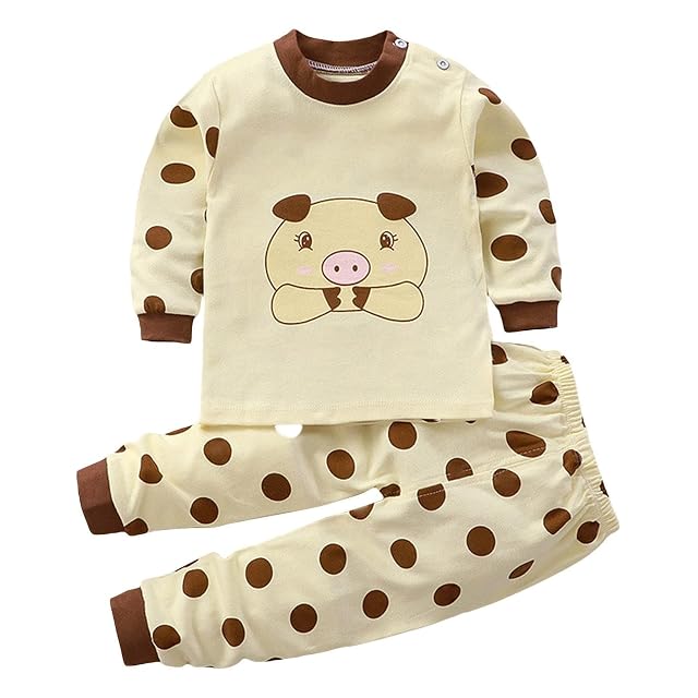 Generic Baby Girls Infant Summer Clothes Cartoon Flower Printed Long Sleeve Tops Bownot Pants Daily Set 2Pcs Outfits