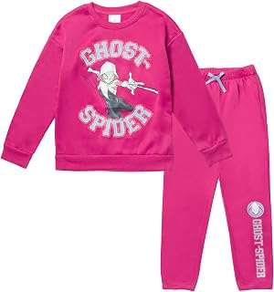 Spider-Man Spider-Gwen Girls French Terry Sweatshirt and Jogger Pants Set Little Kid to Big Kid